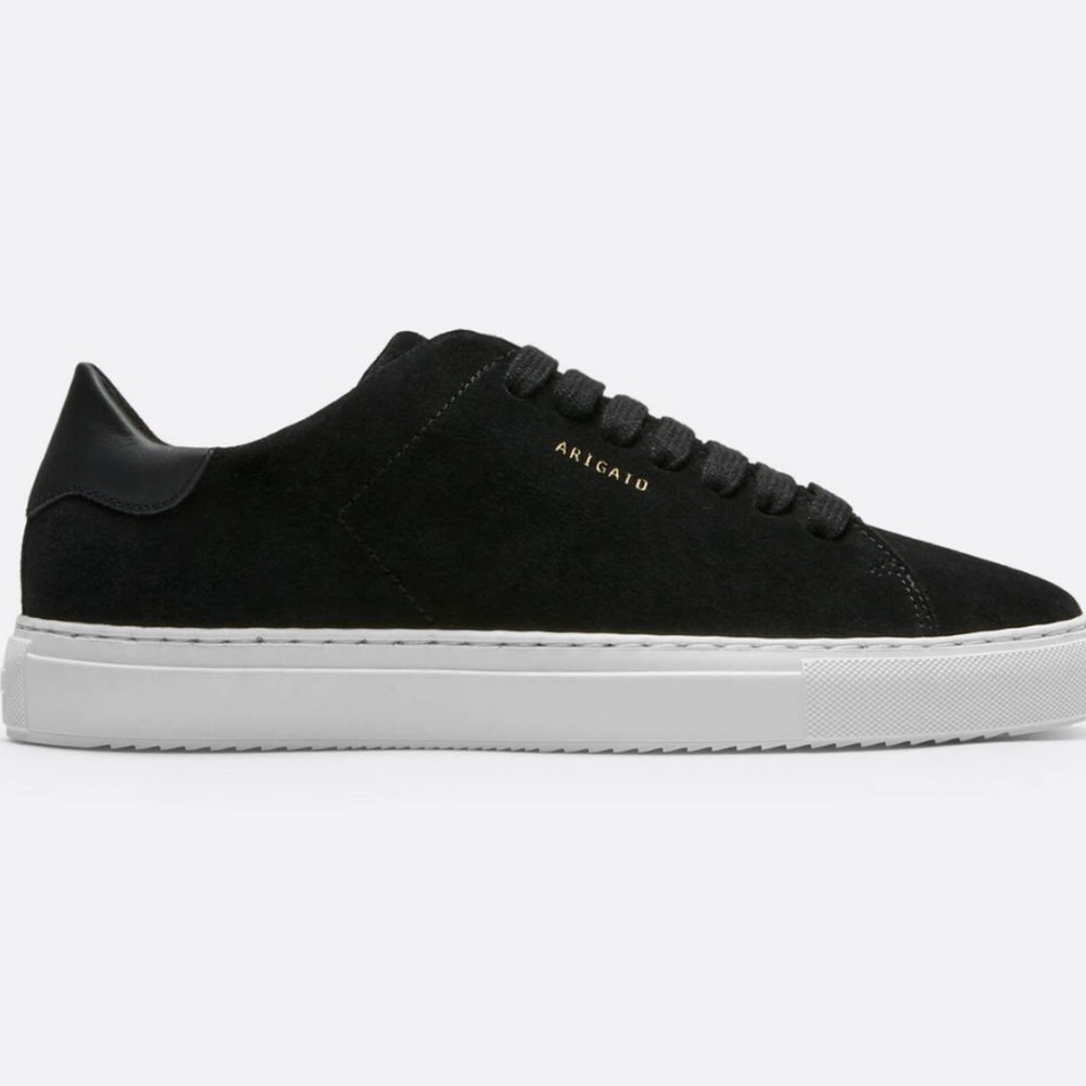 Axel Arigato, Clean 90s, all black suede with white platform sole. US 7.5